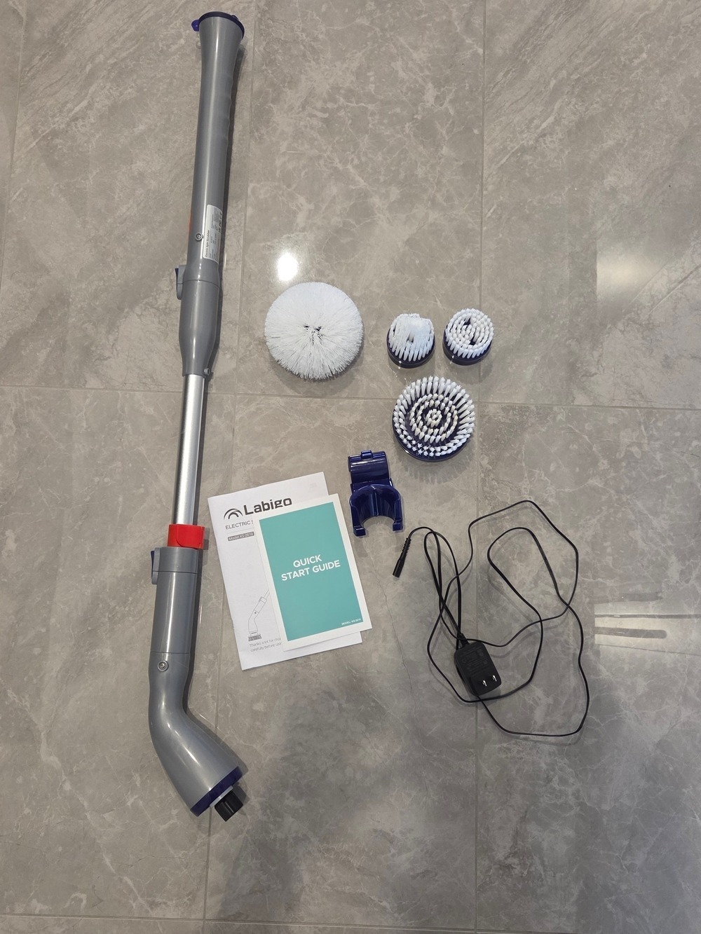 LABIGO LA1 Pro Cordless Electric Spin Scrubber with 4 Brush Heads & Charger